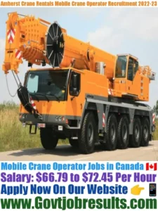 Amherst Crane Rentals Mobile Crane Operator Recruitment 2022-23