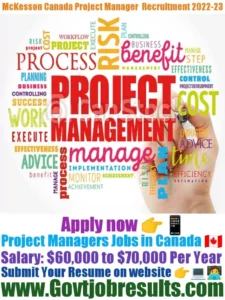 McKesson Canada Project Manager Recruitment 2022-23