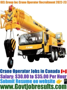 OCL Group Inc Crane Operator Recruitment 2022-23