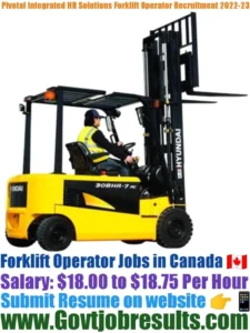 Pivotal Integrated HR Solutions Forklift Operator Recruitment 2022-23