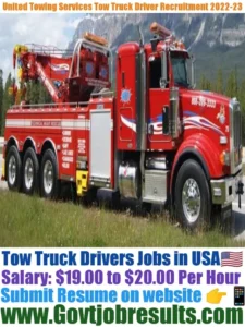 United Towing Tow Truck Driver Recruitment 2022-23