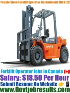People Store Forklift Operator Recruitment 2022-23