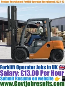 Pontem Recruitment Forklift Operator Recruitment 2022-23