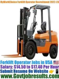 MyWorkChoice Forklift Operator Recruitment 2022-23