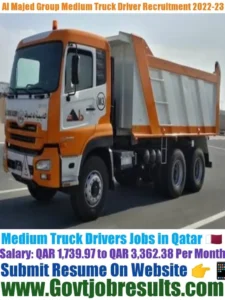 Al Majed Group Medium Truck Driver Recruitment 2022-23