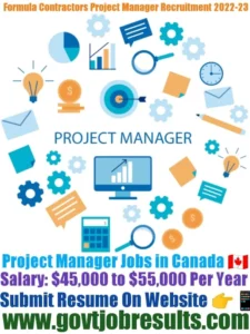 Formula Contractors Project Manager Recruitment 2022-23