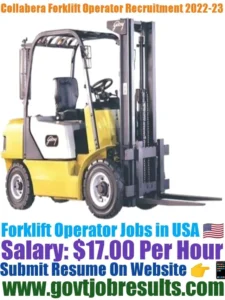 Collabera Forklift Operator Recruitment 2022-23