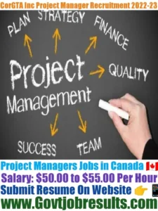 CorGTA Inc Project Manager Recruitment 2022-23