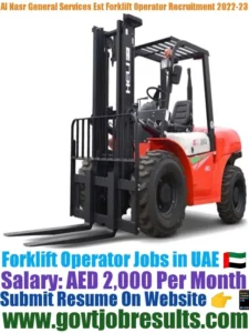 Al Nasr General Services Est Forklift Operator Recruitment 2022-23