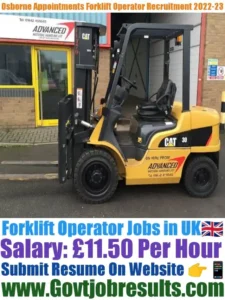 Osborne Appointments Forklift Operator Recruitment 2022-23