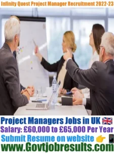 Infinity Quest Project Manager Recruitment 2022-23