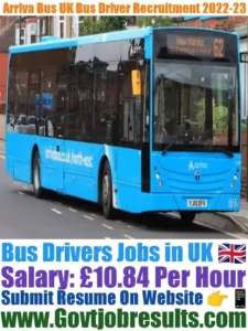 Arriva Bus UK Bus Driver Recruitment 2022-23