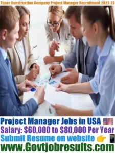 Turner Construction Co Project Manager Recruitment 2022-23