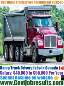 HGC Dump Truck Driver Recruitment 2022-23