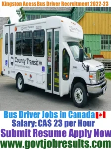 Kingston Access Bus Driver Recruitment 2022-23