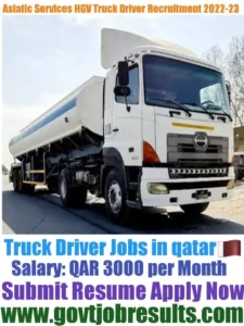 Asiatic Service HGV Truck Driver Recruitment 2022-23