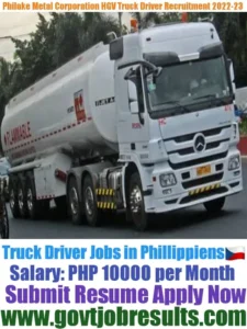 Philake Metal Corporation HGV Truck Driver Recruitment 2022-23