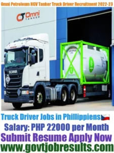 Omni Petroleum HGV tanker Truck Driver Recruitment 2022-23
