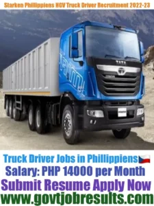 Starken Philippines HGV Truck Driver Recruitment 2022-23
