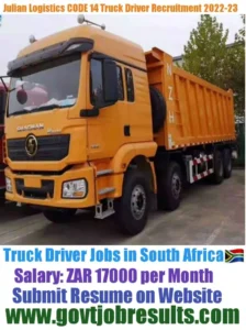 Julian Logistics CODE 14 truck Driver Recruitment 2022-23
