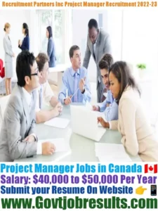 Recruitment Partners Inc Project Manager Recruitment 2022-23