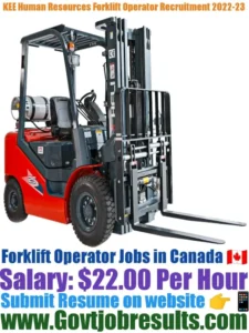 KEE Human Resources Forklift Operator Recruitment 2022-23