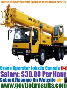 Trotter and Morton Crane Operator Recruitment 2022-23