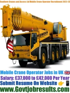 Southern Cranes and Access Ltd Mobile Crane Operator Recruitment 2022-23