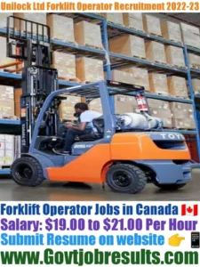 Unilock Ltd Forklift Operator Recruitment 2022-23