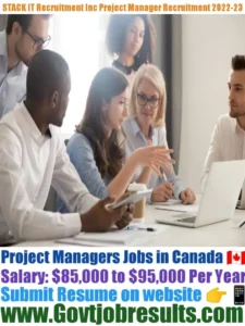 STACK IT Recruitment Inc Project Manager Recruitment 2022-23