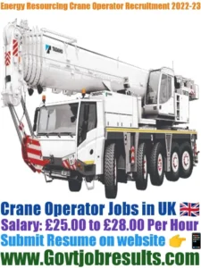 Energy Resourcing Crane Operator Recruitment 2022-23