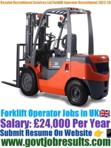 Resolve Recruitment Services Ltd Forklift Operator Recruitment 2022-23