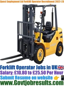 Quest Employment Ltd Forklift Operator Recruitment 2022-23