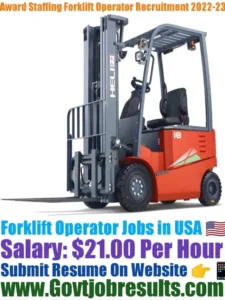Award Staffing Forklift Operator Recruitment 2022-23