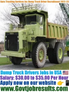 Guru Trucking Services Inc Dump Truck Driver Recruitment 202-23