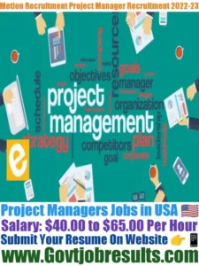 Motion Recruitment Project Manager Recruitment 2022-23
