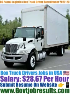 US Postal Logistics Box Truck Driver Recruitment 2022-23