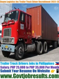 Doyen Logistics Inc Trailer Truck Driver Recruitment 2022-23