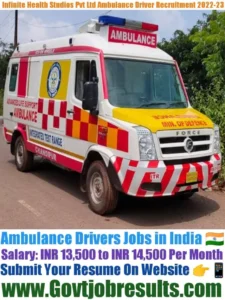Infinite Health Studios Pvt Ltd Ambulance Driver Recruitment 2022-23