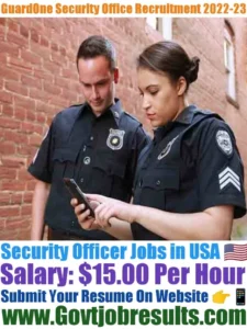 GuardOne Security Officer Recruitment 2022-23
