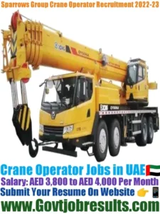 Sparrows Group Crane Operator Recruitment 2022-23