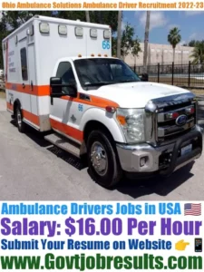 Ohio Ambulance Solutions Ambulance Driver Recruitment 2022-23