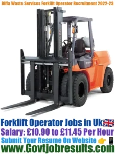 Biffa Waste Services Forklift Operator Recruitment 2022-23