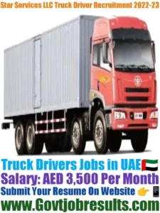 Star Services LLC Truck Driver Recruitment 2022-23