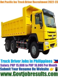 Net Pacific Inc Truck Driver Recruitment 2022-23