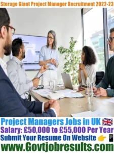 Storage Giant Project Manager Recruitment 2022-23