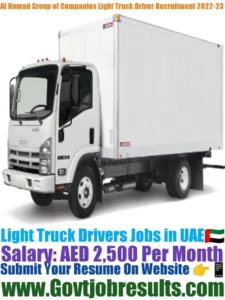 Al Hamad Group of Companies Light Truck Driver Recruitment 2022-23