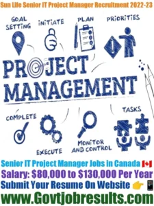 Sun Life Senior IT Project Manager Recruitment 2022-23