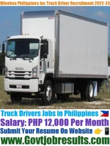 Minebea Philippines Inc Truck Driver Recruitment 2022-23