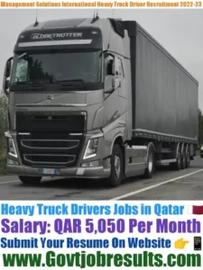 Management Solutions International Heavy Truck Driver Recruitment 2022-23